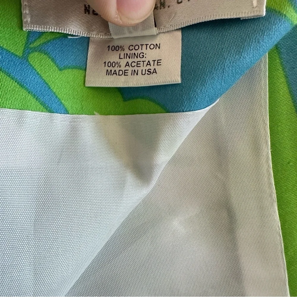 Skirtin Around Blue & Green Abstract Floral Above The Knee Cotton Skirt Size 10